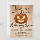 不気味幽霊のよく出るパンプキンカービングハロウィーン怖 招待状 (正面)