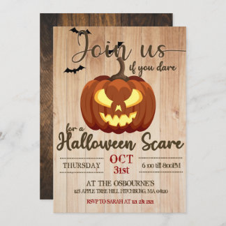 不気味幽霊のよく出るパンプキンカービングハロウィーン怖 招待状