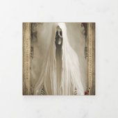 不気味幽霊のよく出る幽霊QRコードハロウィーン 三つ折り招待状 (カバー)