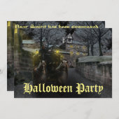不気味幽霊のよく出る描車ハローウィンパーティ 招待状 (正面/裏面)