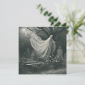 不気味幽霊イン墓地ホラーヴィンテージゴシック カード (スタンド正面)