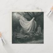 不気味幽霊イン墓地ホラーヴィンテージゴシック カード (正面/裏面インサイチュ)