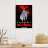 不気味幽霊オンファイアリー幽霊のよく出るスカイハウスウェルカムポー ポスター (キッチン)