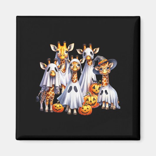 不気味幽霊キリンおもしろいハロウィーンアフリカアニマ マグネット (正面)