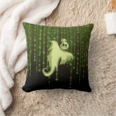 不気味幽霊グリーンストリングライツスクエア クッション (ブランケット)