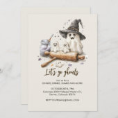 不気味幽霊シェフと転がのピン、ハロウィーン 招待状 (正面/裏面)