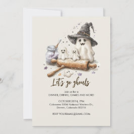 不気味幽霊シェフと転がのピン、ハロウィーン 招待状