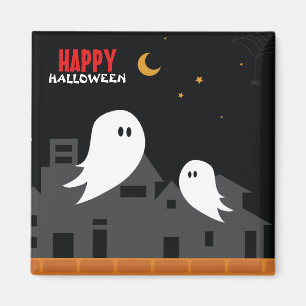 不気味幽霊タウンハロウィン漫画 マグネット