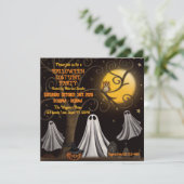 不気味幽霊ツリースターハロウィーンの衣装パーティー 招待状 (スタンド正面)