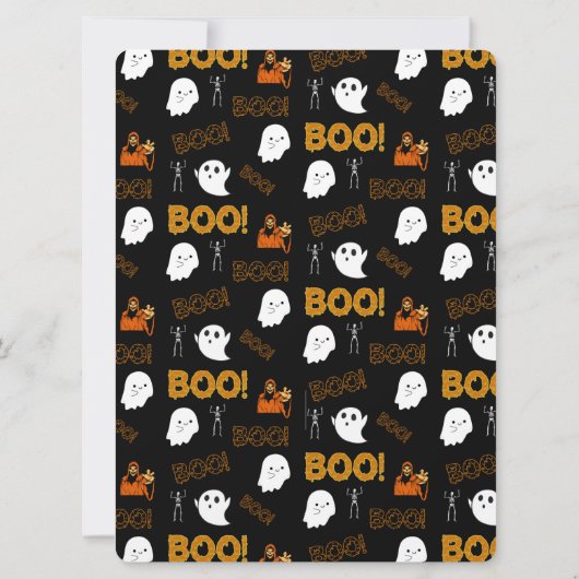 不気味幽霊ハッピーハローウィンパーティの招待状 招待状 (裏面)