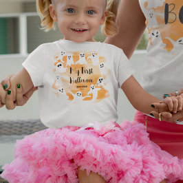 不気味幽霊ハローウィンパーティ水色 ベビーTシャツ