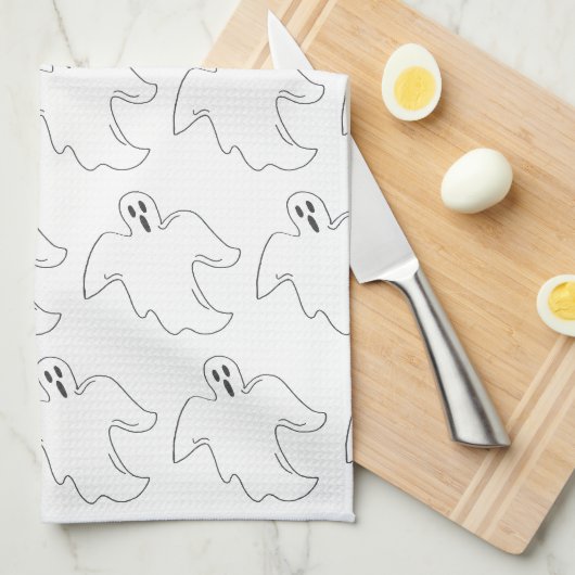 不気味幽霊ハ幽霊のよく出るロウィーンプリント キッチンタオル (四つ折り)