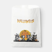 不気味幽霊ブラックストライプのハロウィーンキテンス フェイバーバッグ (正面)