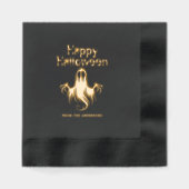 不気味幽霊ブラックハローウィンパーティ 箔ナプキン (正面)