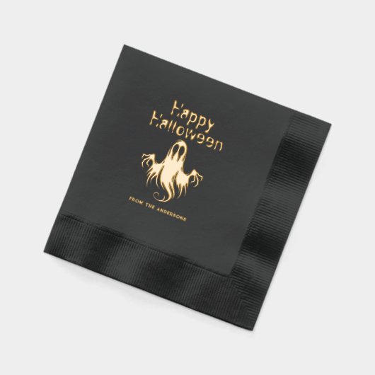 不気味幽霊ブラックハローウィンパーティ 箔ナプキン (左)