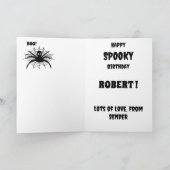 不気味幽霊レトロ黒ハロウィーン誕生日 カード (内部)