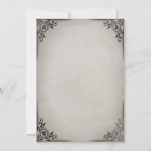 不気味幽霊人形および骨格ハローウィンパーティ 招待状 (裏面)