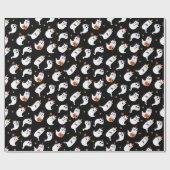 不気味幽霊猫トリック又はトリートラッピング紙 ラッピングペーパー (フラット)