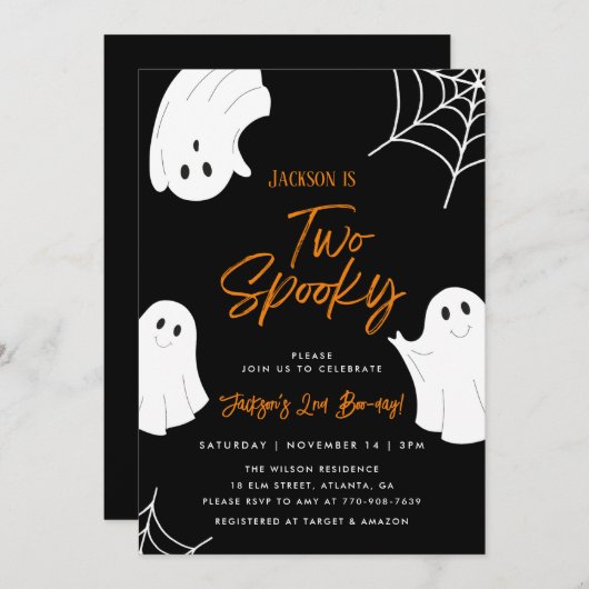 不気味幽霊2nd誕生日招待状 招待状 (正面/裏面)