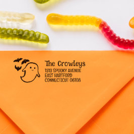 不気味幽霊&こうもりハロウィーン差出人住所 セルフインキングスタンプ