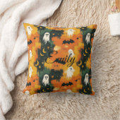 不気味幽霊、こうもり、星付きハロウィーン枕 クッション (ブランケット)