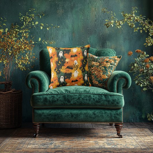 不気味幽霊、こうもり、星付きハロウィーン枕 クッション