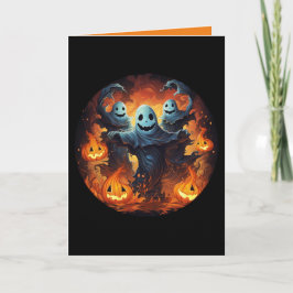 不気味幽霊&ジャック – O – ランタンパンプキンハロウィーン カード