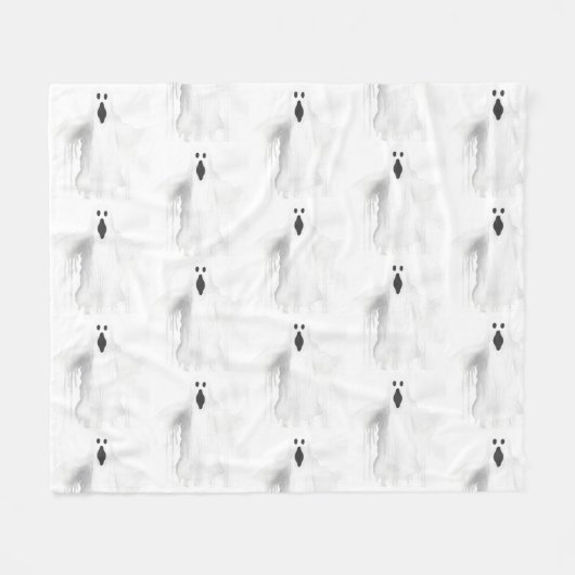 不気味幽霊 フリースブランケット (正面(横))