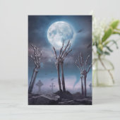 不気味怖いスケルトン完全に死んでいなハローウィンパーティInvit 招待状 (スタンド正面)