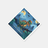 不気味恐竜ハロウィンカスタム誕生日Tレックス スタンダードカクテルナプキン (角)