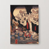 不気味日本の骨怪獣ヴィンテージ 缶バッジ (正面)