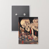 不気味日本の骨怪獣ヴィンテージ 缶バッジ (正面/裏面)