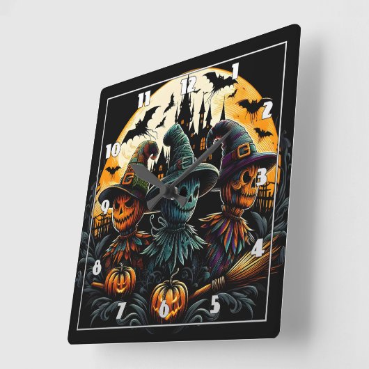 不気味月の三尾 スクエア壁時計 (傾斜)