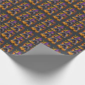 不気味杖コルソ犬ハロウィーン魔女とカボチャ ラッピングペーパー (角)