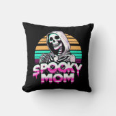 不気味母:Vaporwave Skeleton Halloween Mama クッション (正面)