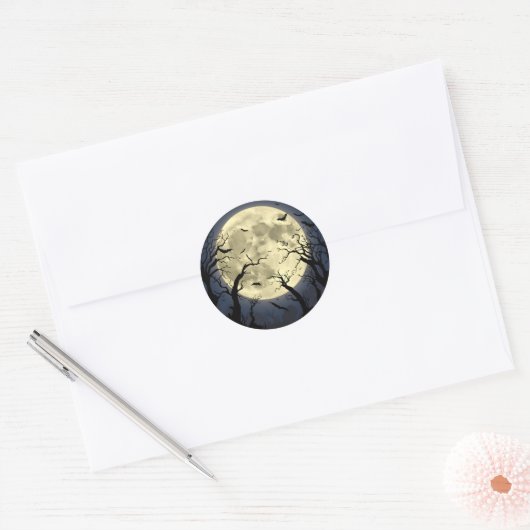 不気味満月 ラウンドシール (封筒)