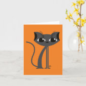 不気味猫 – グリーティングカード (黄色い花)