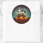 不気味異教の祝ハッピーハローウィン ラウンドシール (バッグ)