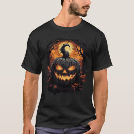 不気味白熱［赤熱］光を放つなアイズJack-O-Lanternハロウィーン Tシャツ