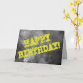 不気味白熱［赤熱］光を放つオーラ見て「ハッピーバースデー!」 カード (黄色い花)