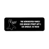 不気味白黒幽霊おもしろいハロウィンアドレス ラベル (正面)