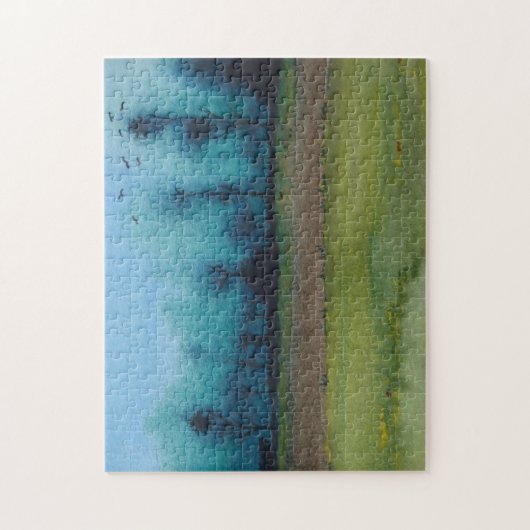 不気味絵を描な神秘的な森の風景 ジグソーパズル (縦)