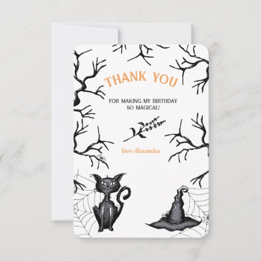 不気味綴じハロウィーン誕生日パーティー サンキューカード (正面)