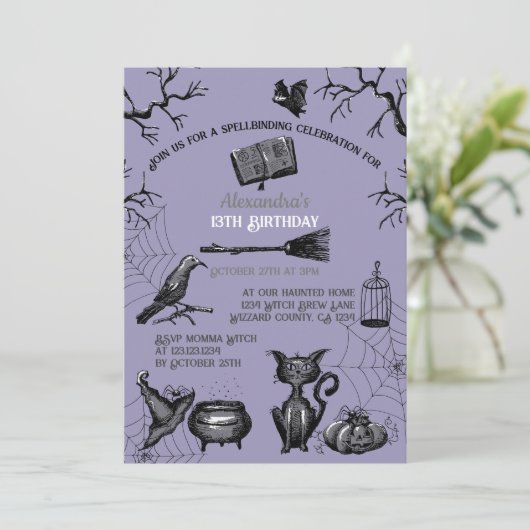 不気味綴じハロウィーン誕生日パーティー 招待状 (スタンド正面)