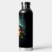 不気味自然白熱［赤熱］光を放つハロウィーンパンプキン ウォーターボトル (左面)