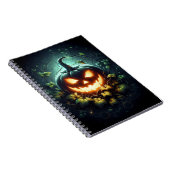不気味自然白熱［赤熱］光を放つハロウィーンパンプキン ノートブック (右側)