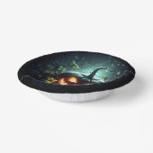 不気味自然白熱［赤熱］光を放つハロウィーンパンプキン ペーパーボウル (傾斜あり)