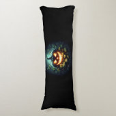 不気味自然白熱［赤熱］光を放つハロウィーンパンプキン ボディピロー (正面縦)