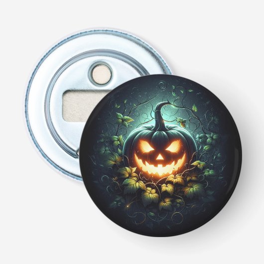 不気味自然白熱［赤熱］光を放つハロウィーンパンプキン 栓抜き (正面)