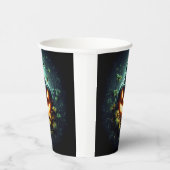 不気味自然白熱［赤熱］光を放つハロウィーンパンプキン 紙コップ (右)